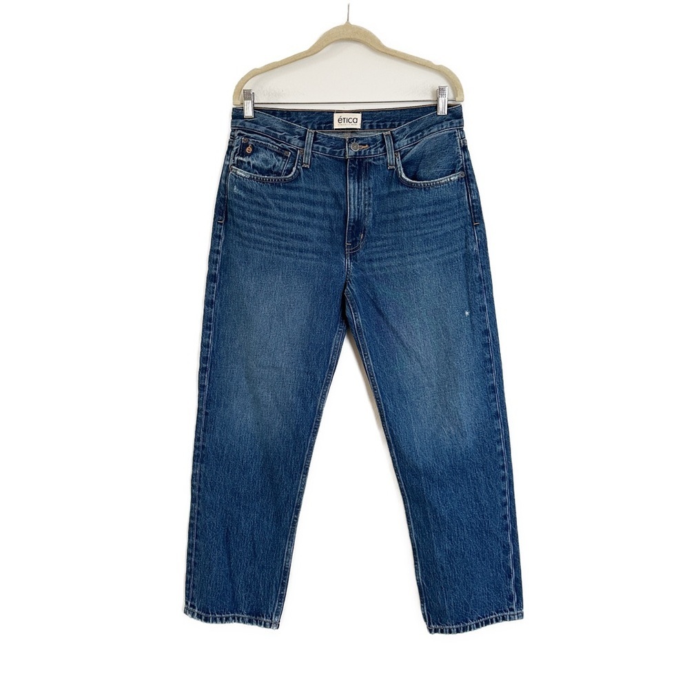 Etica Rhea Straight Leg Mid Rise Crop Jeans Relazed Wilder Size 29 NWT - Picture 2 of 3